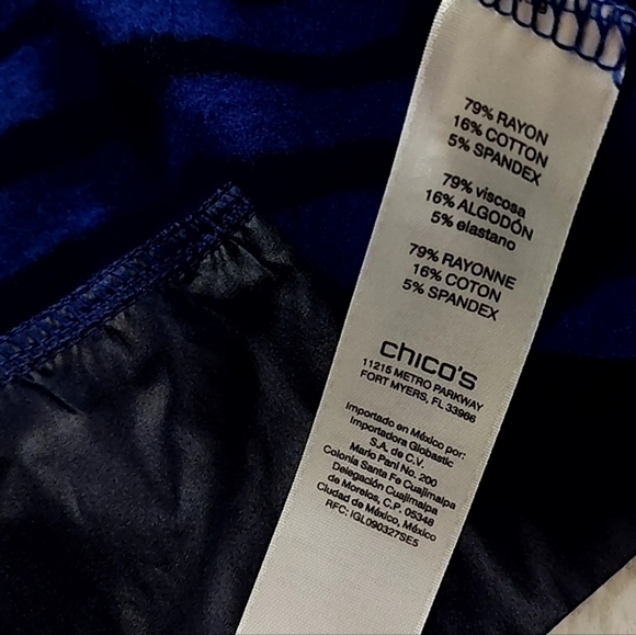 Chicos Zenergy blue and black striped full-zip jacket - Picture 5 of 12